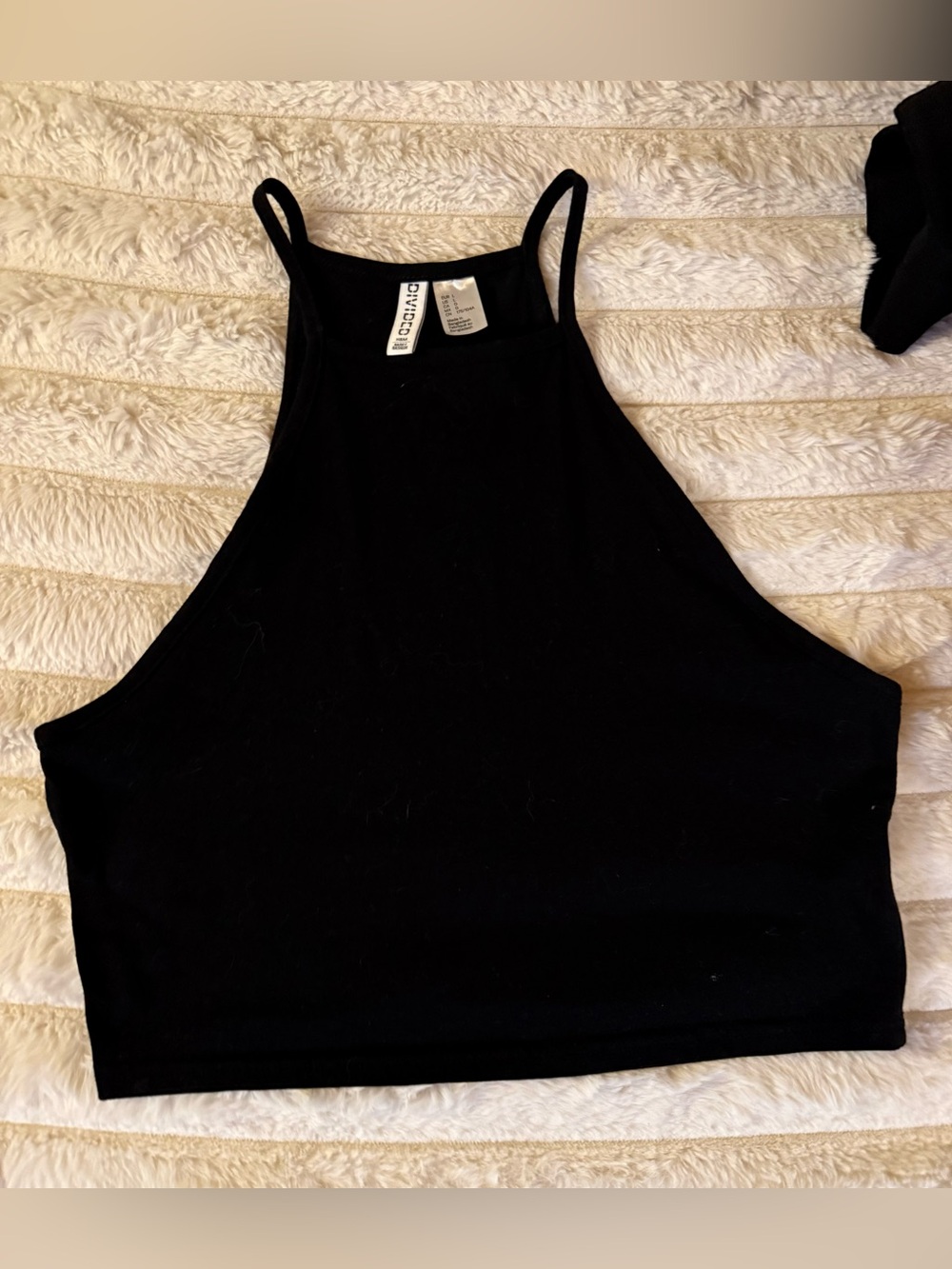 H&M Black High Neck Cropped Camisole